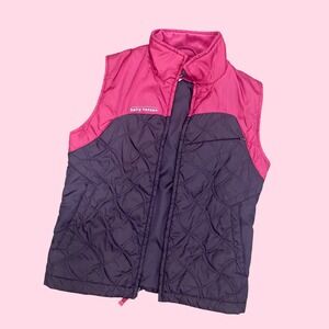 Helly Hansen Womens Quilted Puffer Vest Pink Purple Full Zip Fleece Collar Small